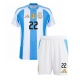 Argentina Lautaro Martinez #22 Echipament de Fotbal Replică Copa America 2024 Copii Acasa (+ Șorturi)